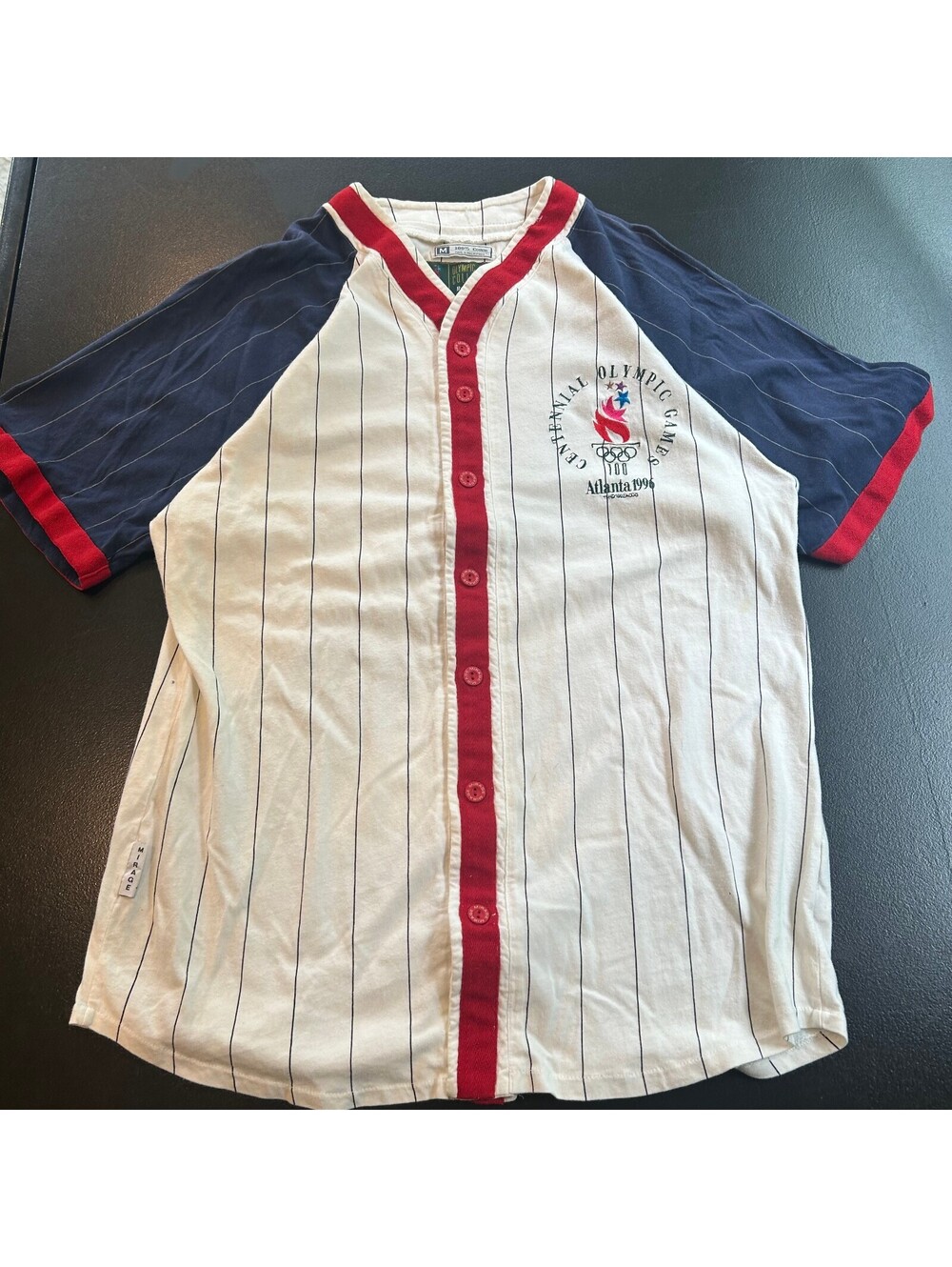 Vintage 1996 Atlanta Centennial Olympic Games Baseball Style Button-Up Shirt